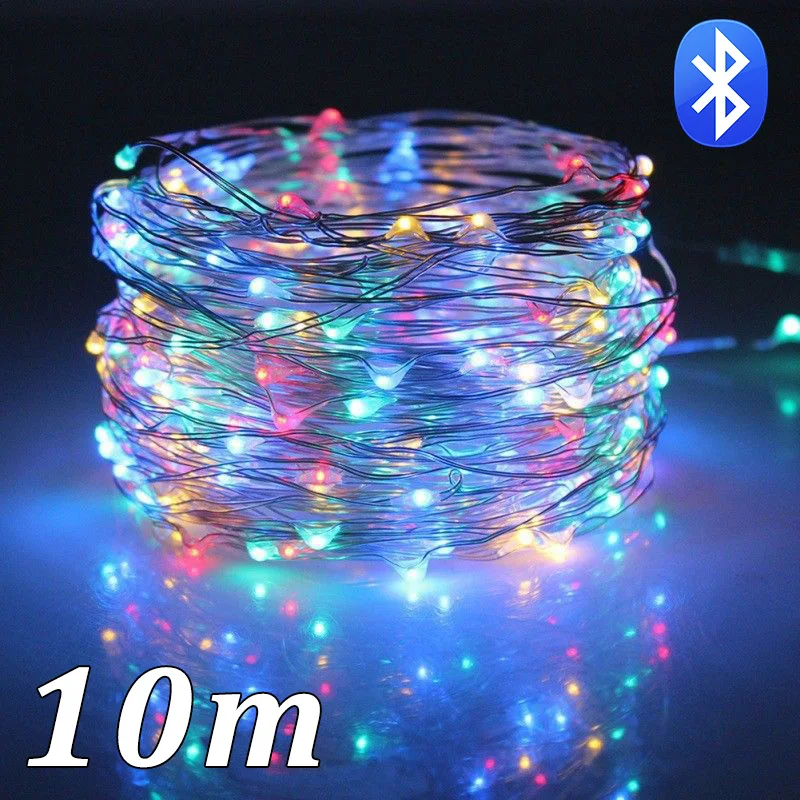 USB Led Fairy Lights For Christmas Tree Wedding Party Decoration Copper Wire String 10M 100LED Holiday Outdoor Lamp Garland