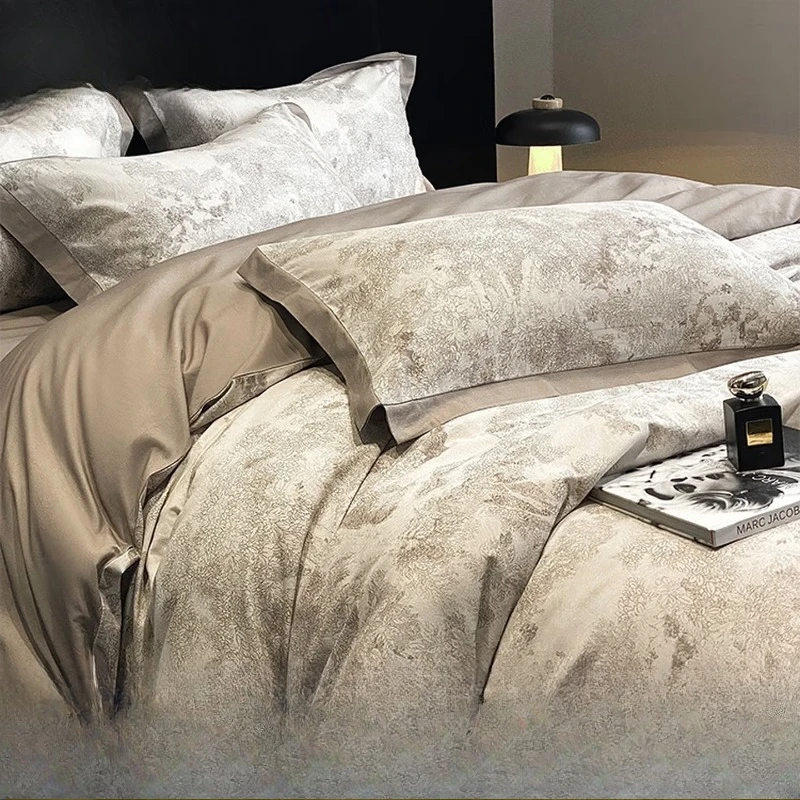 

Four-piece set of pure cotton 200S long-staple cotton cotton thickened quilt cover retro autumn and winter bedding