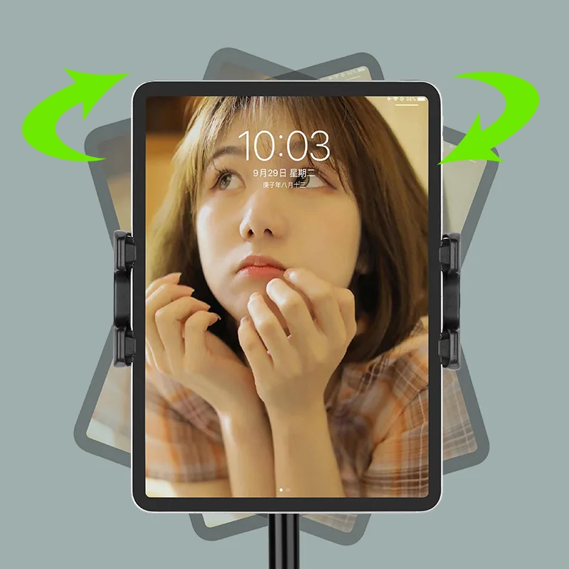 Tablet PC Bracket Large Floor Support Frame 360 Rotation Adjustment Live Broadcast Fixed Base 1/4 Universal Accessories