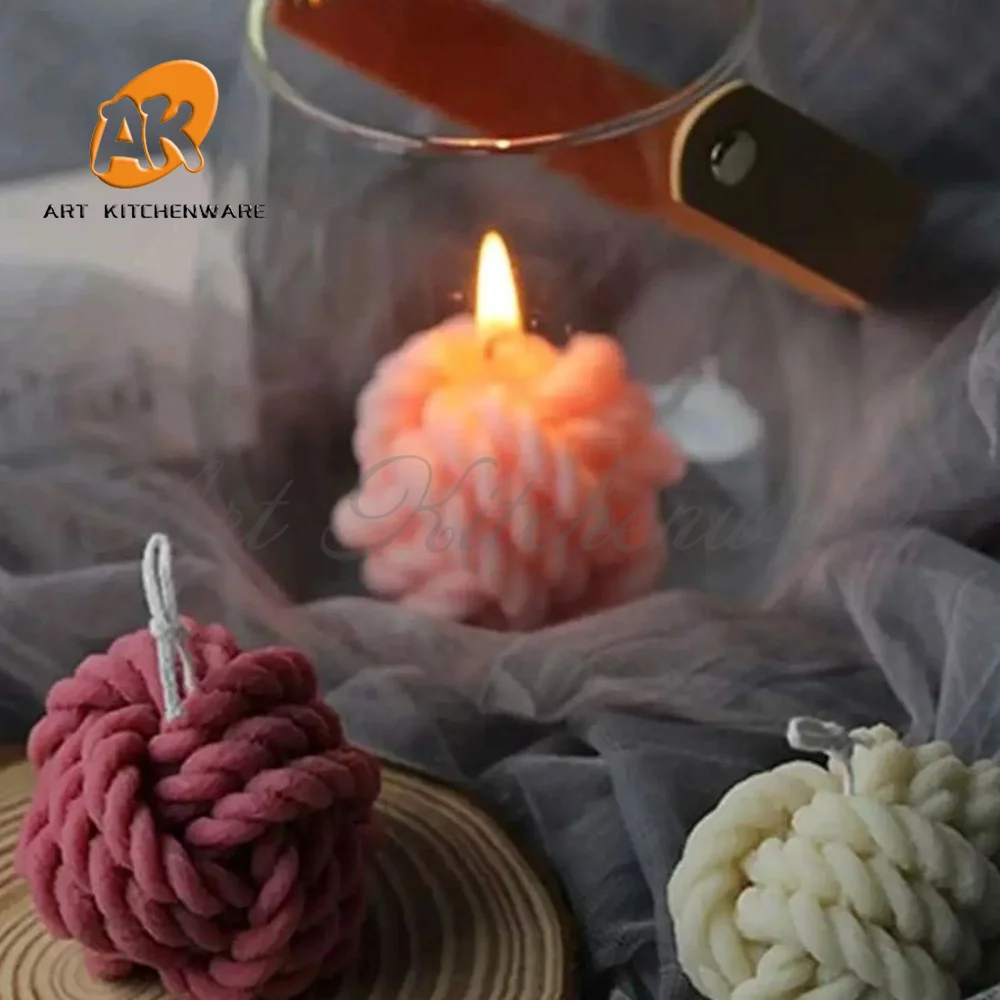 Scented Candle Mold DIY Wool shape Candle Silicone Casting Mold Handmade Candle Soap Making Wax Mold Handcraft Home Decoration