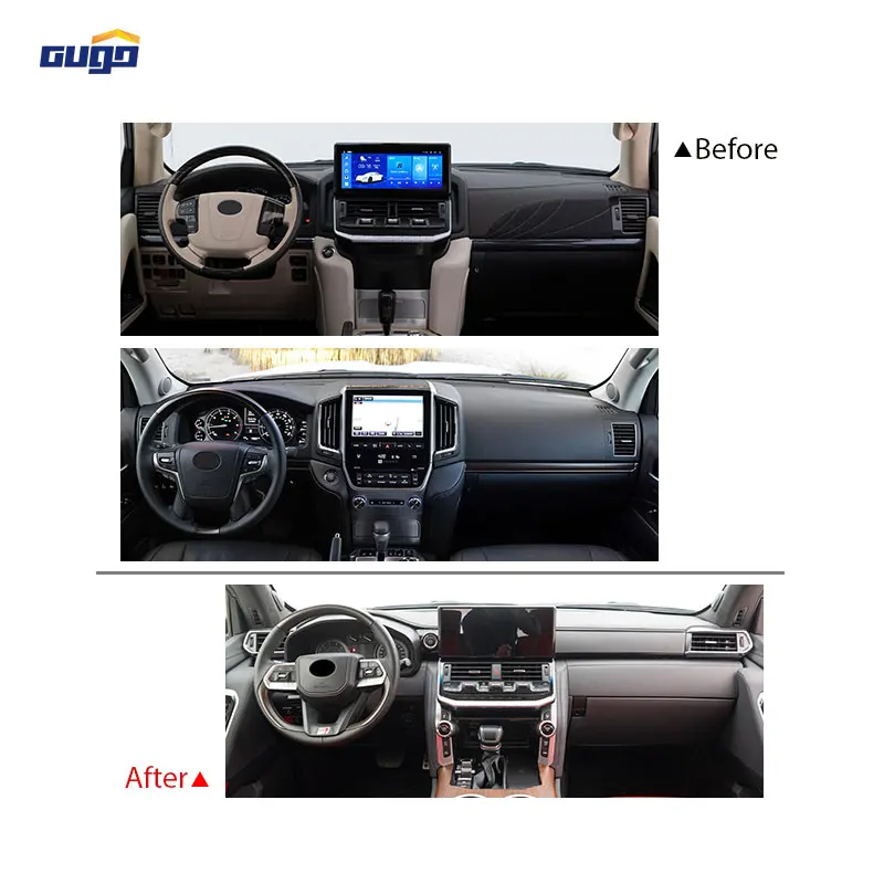 GUGO 1:1 Model LC200 Interior Upgrade to LC300 GR Red & Black with Seat Leather Cover Auto Parts