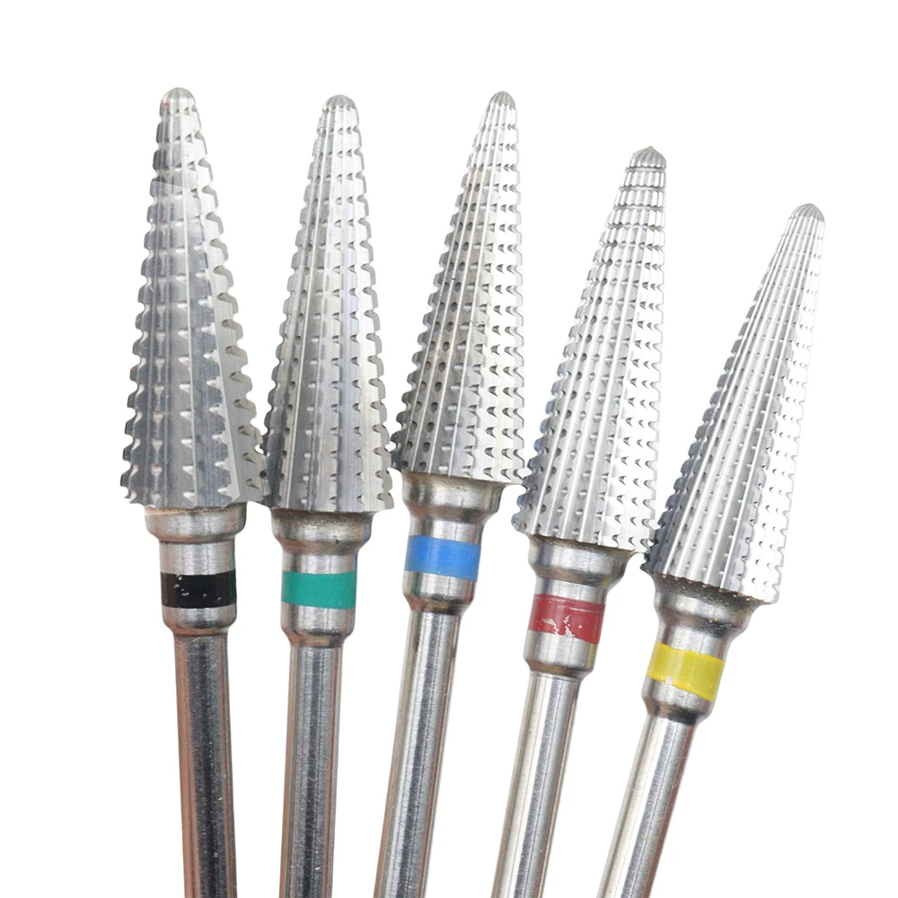 1 Stück 5-in-1-Hartmetall-Nagelbohrer aus professionellem Wolframstahl mit Farbverlaufszähnen für Vorbehandlung und Entfernung – Detail 5
