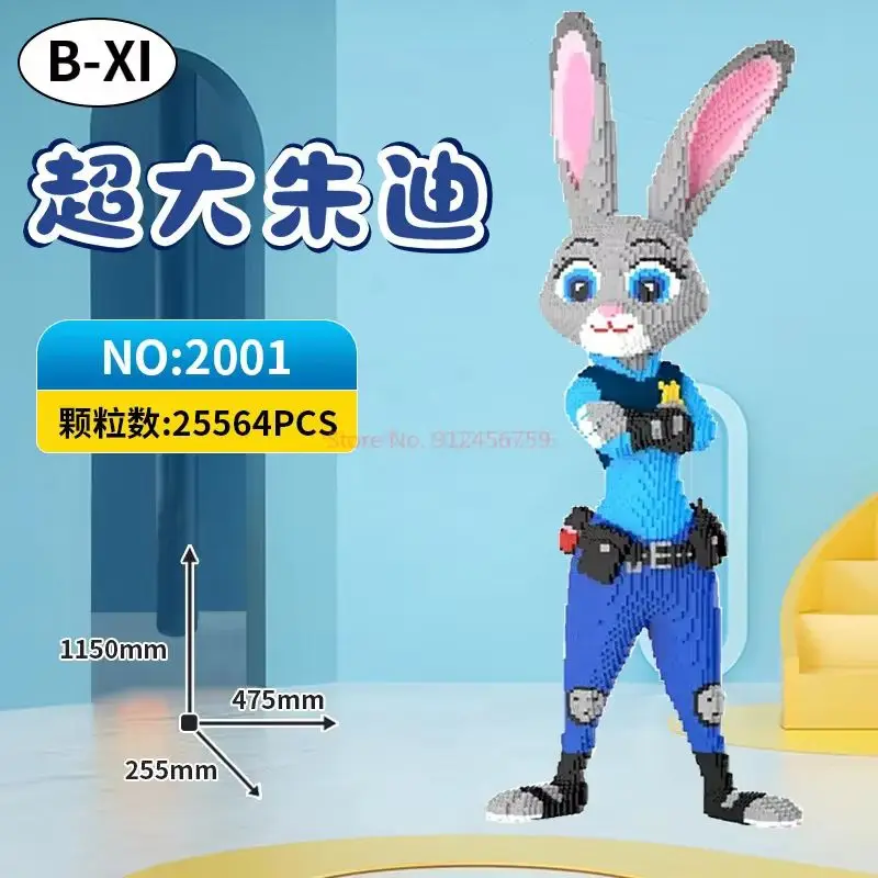 100cm Zootopia Disney Nick Wilde Judy Building Blocks Hopps Diamond 4 Style Assembled Connection Brick Figure For Gift Toy