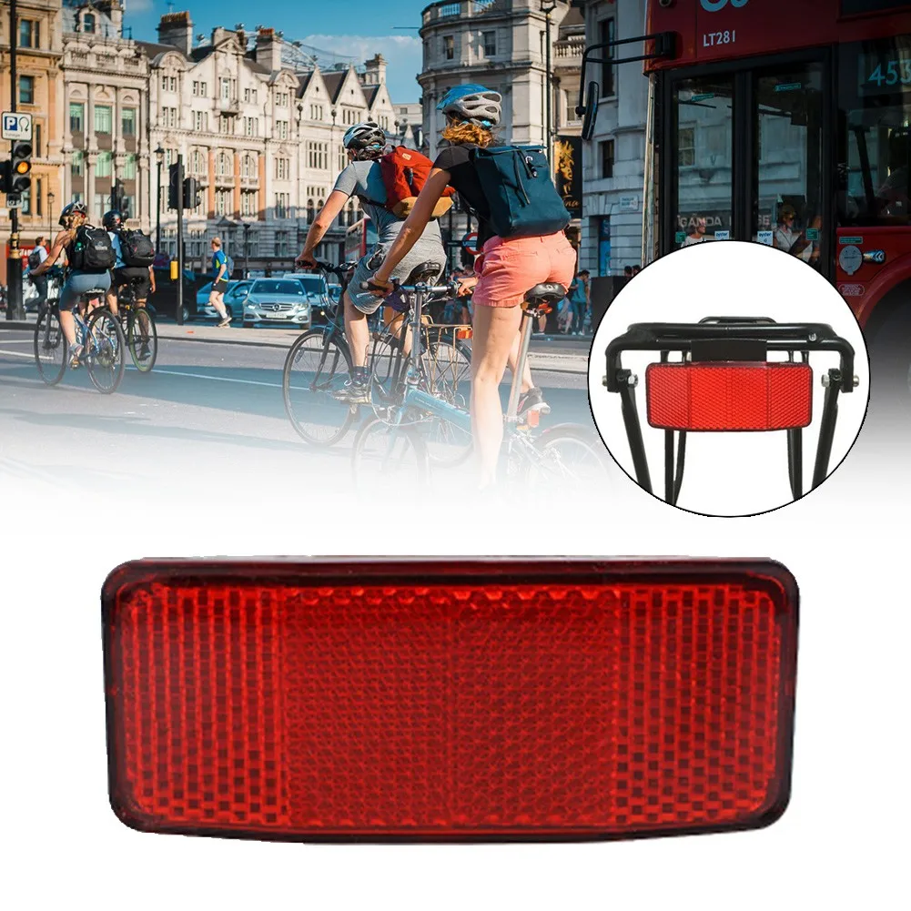 1 Stück Fahrrad-Sicherheitsreflektor, Rote Gepäckträgerleuchte mit 2 Löchern, 50mm Bolzenabstand, Kunststoff-Fahrradzubehör – Detail 2