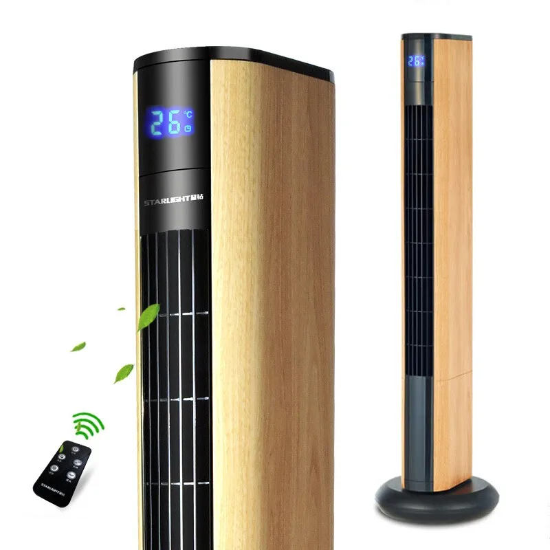 Clássico Deep Wood Grain Torre Fãs, controle remoto, silencioso Bladesess Fan, balançando a cabeça, Timed Ventilador de Chão, ventilador elétrico, Home Office