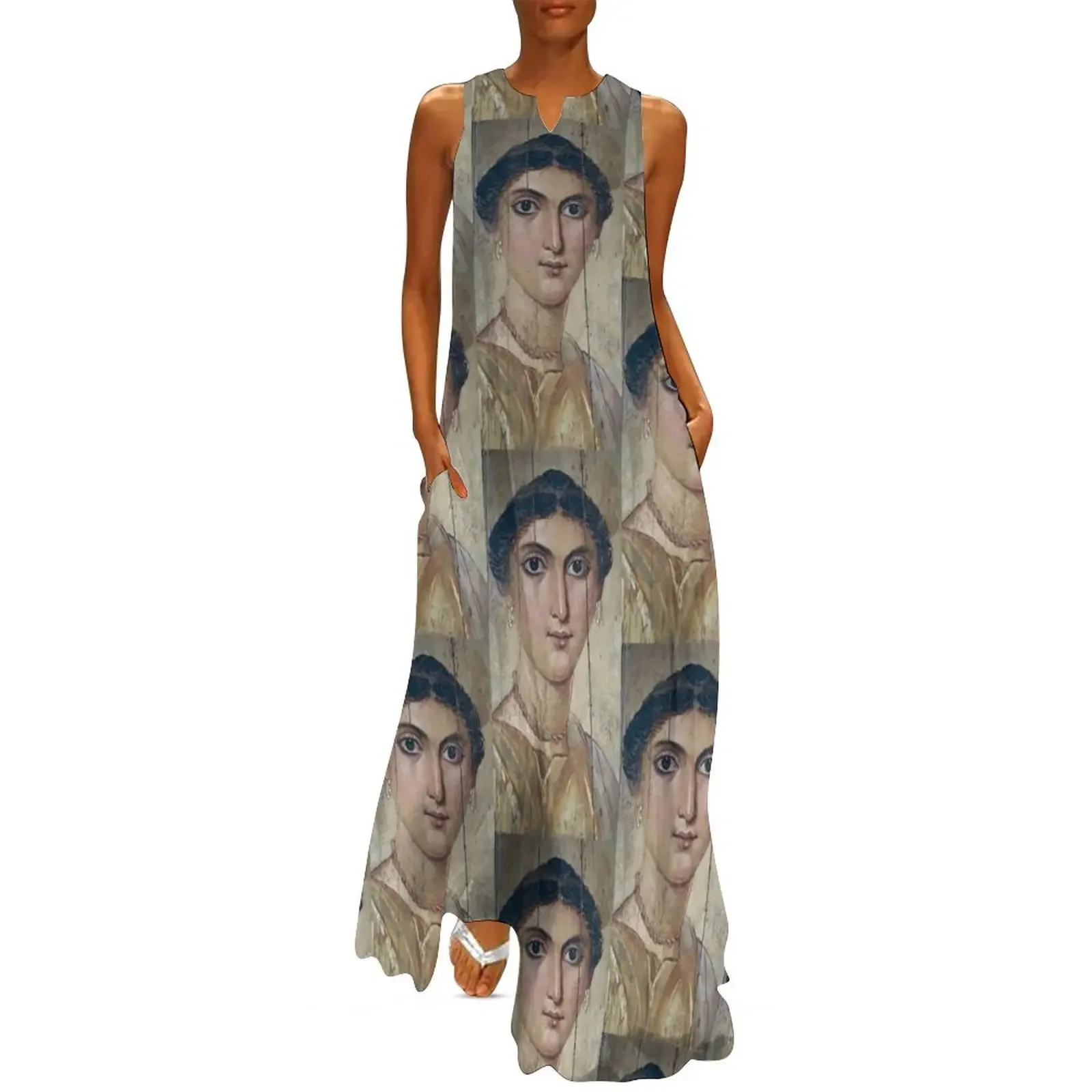 

Fayum mummy portrait ancient Egypt woman Long Dress dresses summer evening dress women Dress