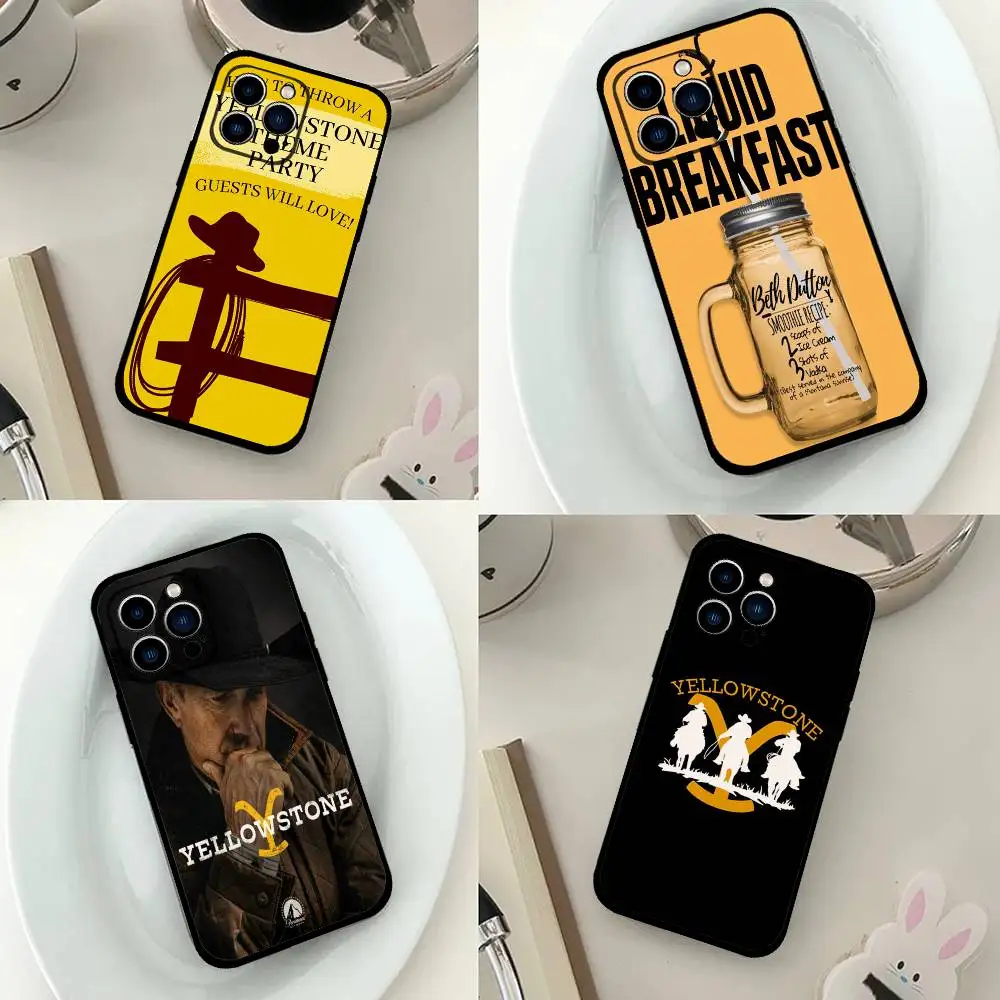 حافظة هاتف Yellowstone TV Show حافظة مضادة للصدمات لهاتف آيفون 17 11 13 15 14 16 Pro Max 12 Mini 7 8 Plus XR X XS غطاء هاتف غير لامع #1