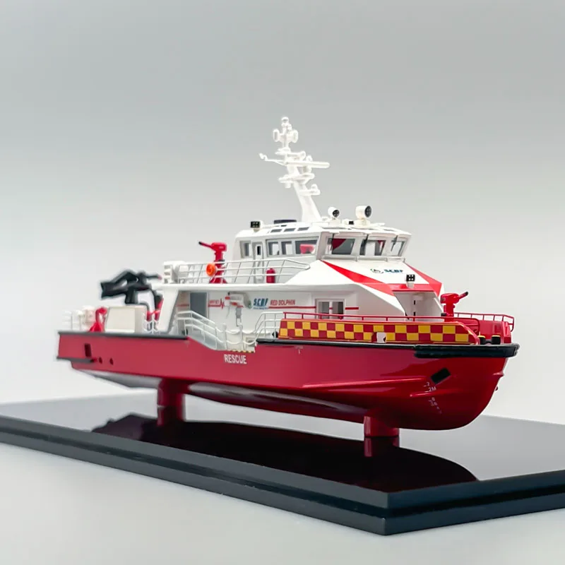 1/200 SCDF Ocean Rescue Ship Red Dolphin Model Collection Ship Model Ornaments Gift Finished Tugboat Model Toy