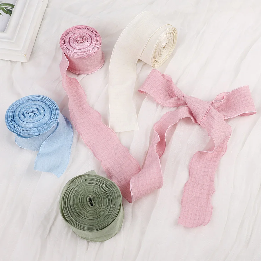 10 Yards gekräuseltes Band in Grün, Pink, Blau, Weiß, gewelltes Satinband für DIY, Festival, Kuchen, Blumen, Geschenkverpackung, Schleifendekoration