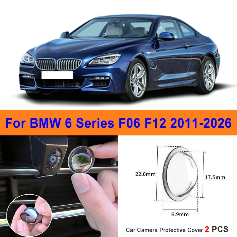 

360 Reverse Image Car Camera Cover Anti-Scratch PC Lens Protector Stickers For BMW 6 Series F06 F12 2011-2026 2Pcs