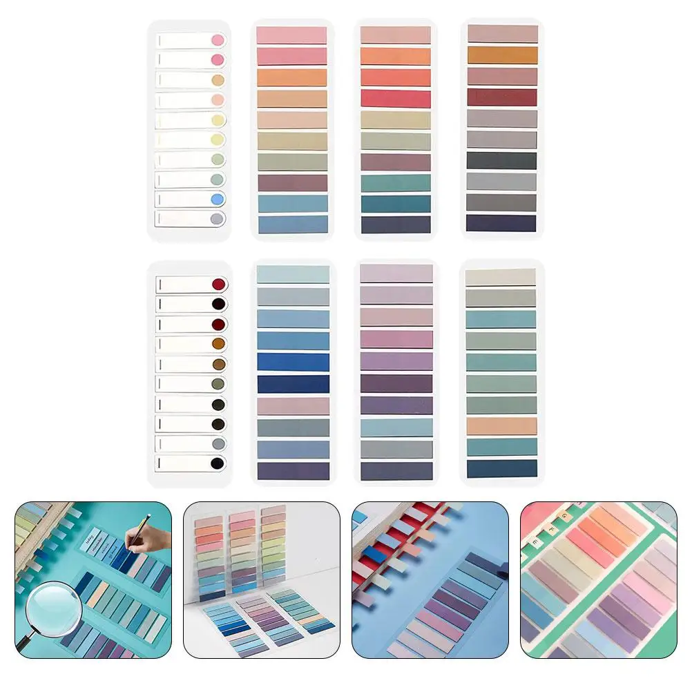 

8 Packs Self Adhesive Colorful Reading Strips Page Marker Bookmarks Portable Highlight Tabs Handwritten Stickers
