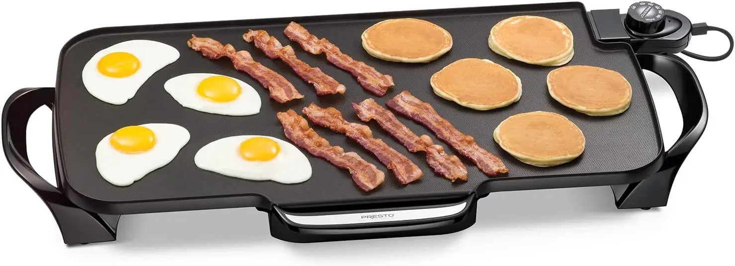 07061 22-inch Electric Griddle With Removable Handles, Black, 22-inch,13.5