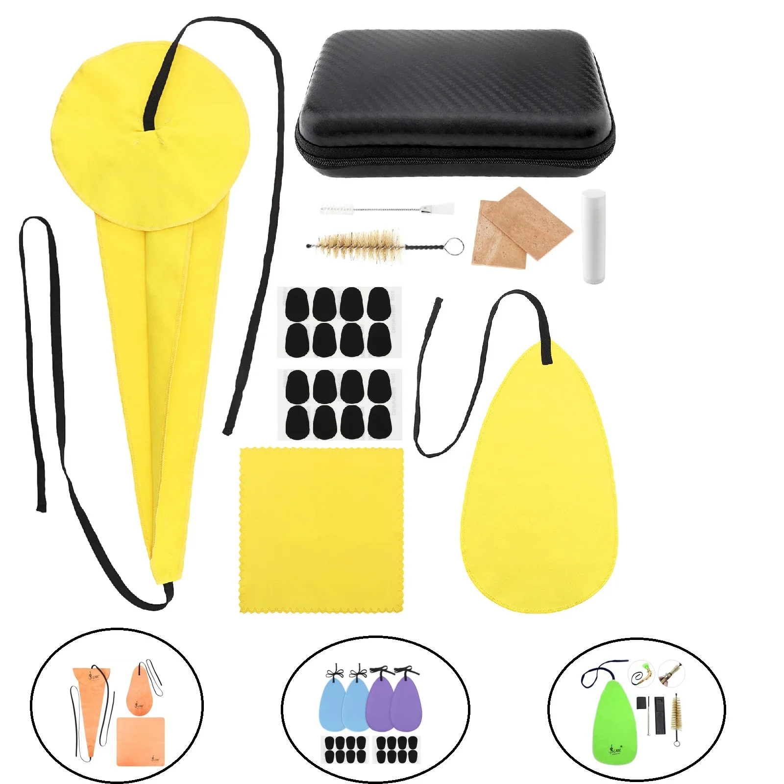 Kits de pano de limpeza de câmara interna de saxofone de algodão para saxofone/ clarinete/flauta/trompete instrumentos pano de limpeza
