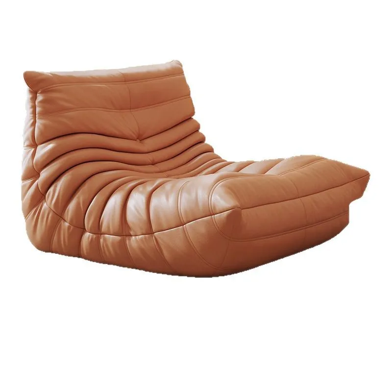 

Small sofa lazy, fabric bedroom living room, cream wind can lie down and sleep, casual balcony, caterpillar sofa single