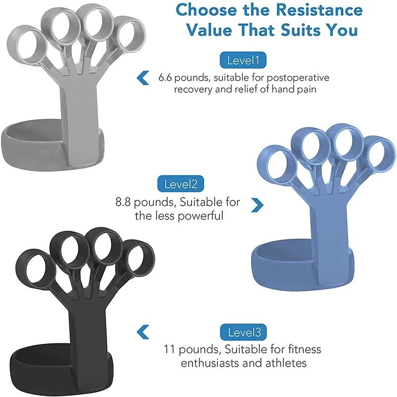 Silicone Hand Grip Device Finger Exercise Hand Strengthener Stretcher Hand Trainer Rehabilitation Training Equipment Muscle Tool