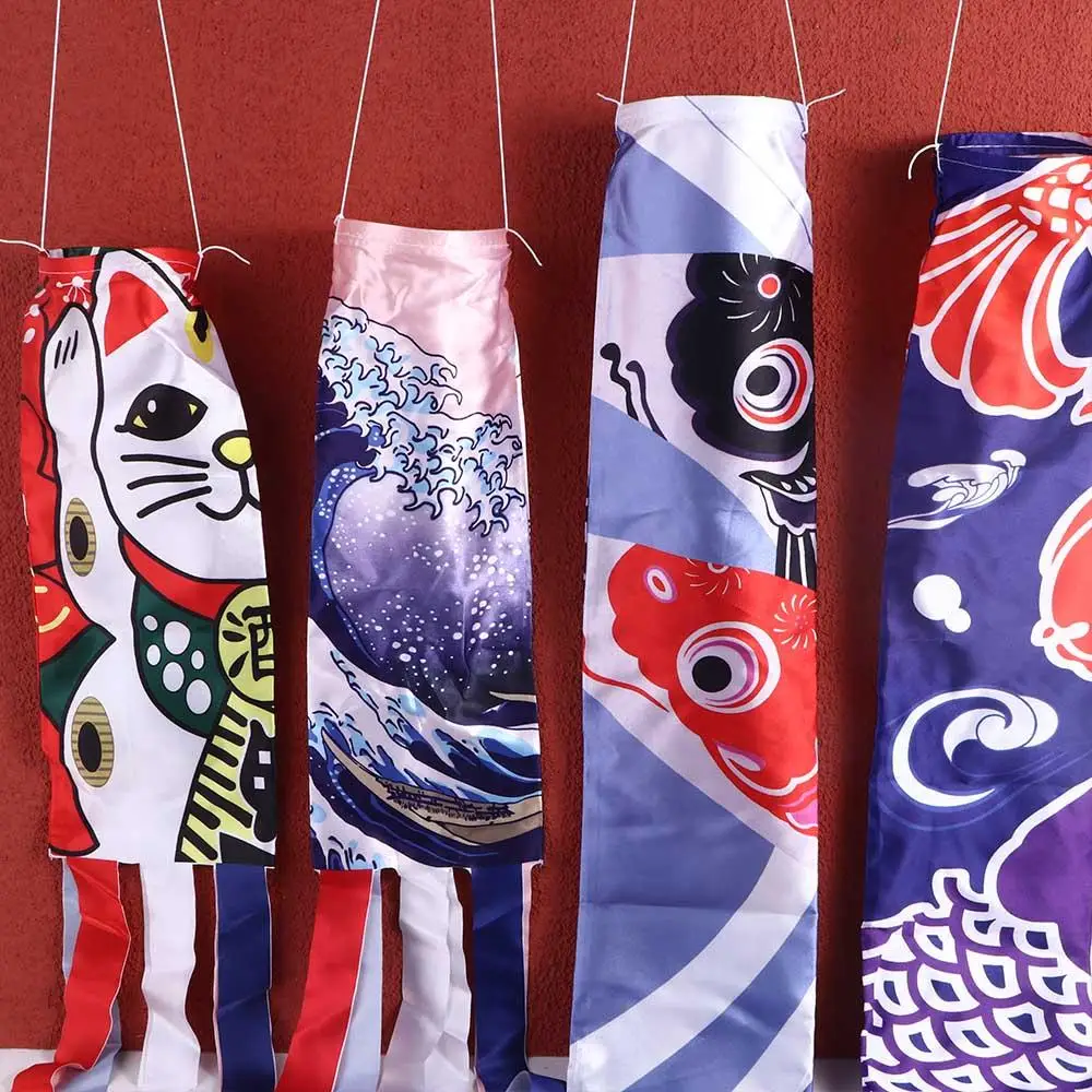 70/140cm Colorful Cartoon Fish Windsock Japanese Koinobori Windsock Fish Wind Streamer Fish Flag Windsock Carp Wind Sock Flag