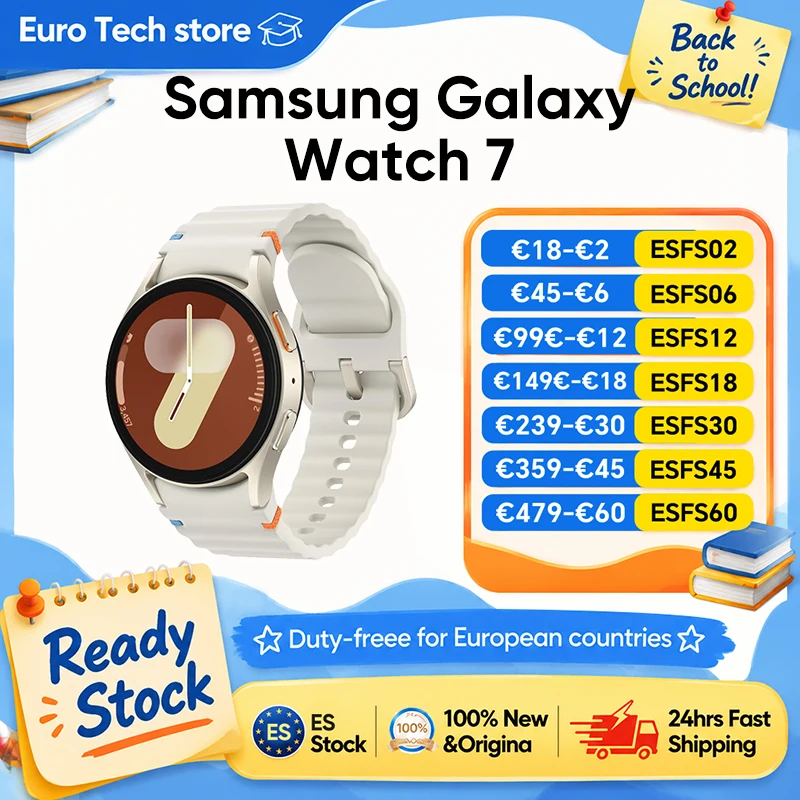 Reloj Inteligente Samsung Galaxy Watch 7, Bluetooth 5.3, 40/44 mm, Pantalla AMOLED de 1.3'', Monitor de Salud, Sistema… — oferta en AliExpress
