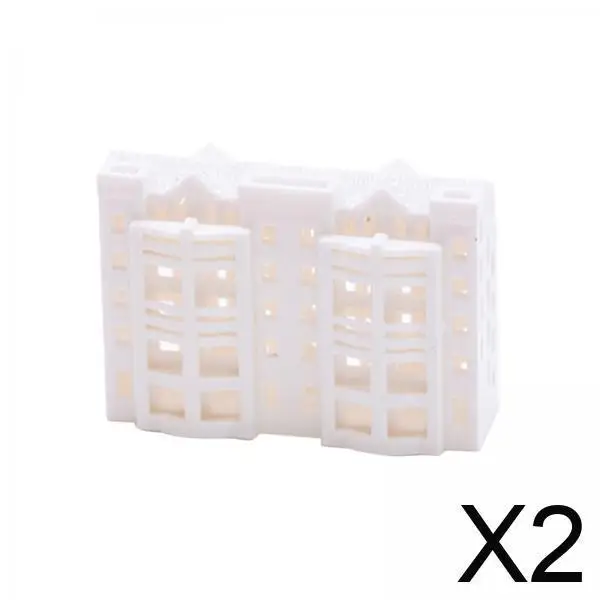 2 × نموذج بناء شقة مصغر، نموذج بناء سكني يمكنك صنعه بنفسك، تخطيط معماري للسكك الحديدية، مواد المناظر الطبيعية للشقة