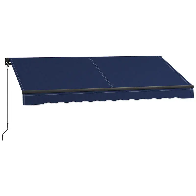

Outsunny 10' x 8' Retractable Awning, 280gsm UV Resistant Sunshade Shelter for Deck, Balcony, Yard, Blue
