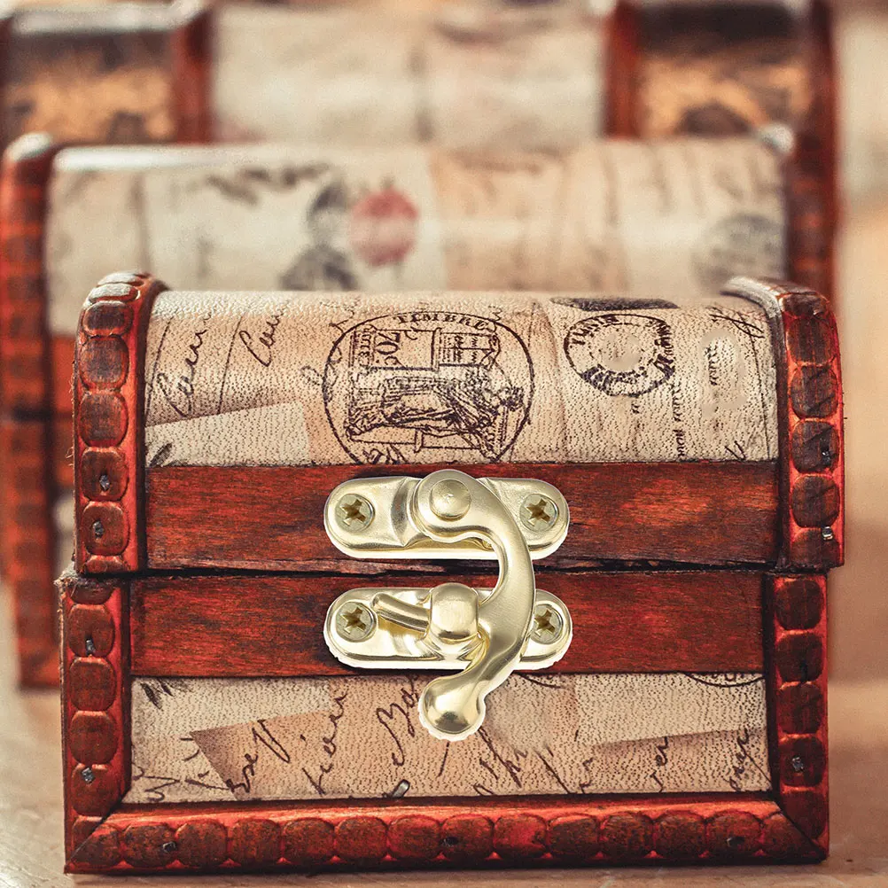 20pcs 금속 Hasp 걸쇠 래치 잠금 상자 Diy 공예에 대 한 빈티지 호른 잠금 나무 보석 상자 캐비닛 도구 상자 가방