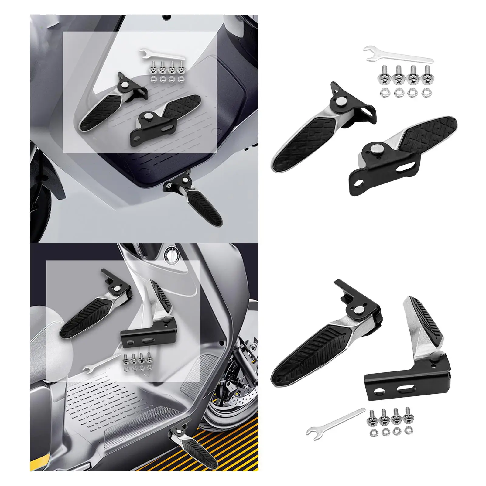 دواسات خلفية للدراجة الكهربائية قابلة للطي وخفيفة الوزن وأجزاء إصلاح سهلة التركيب ومساند قدم بديلة متعددة الأغراض #4