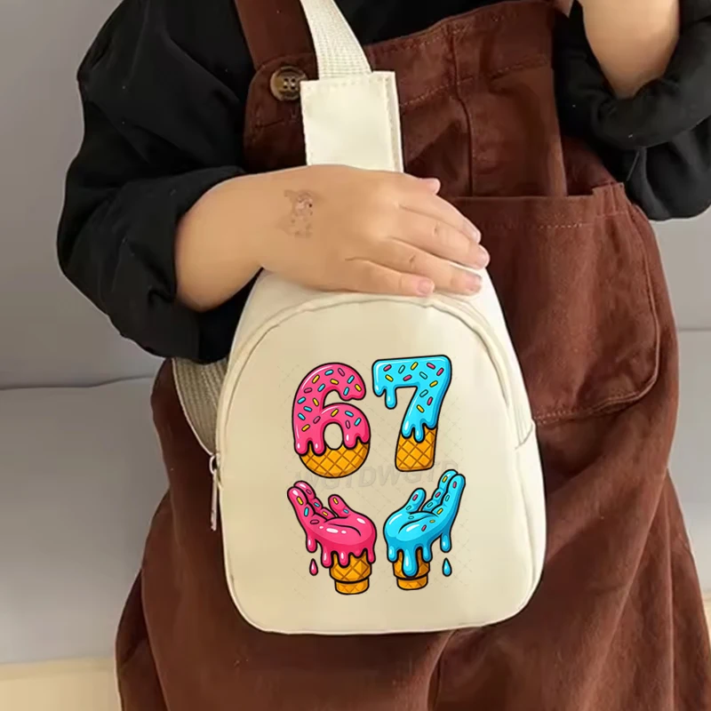 

Детская нагрудная сумка Six Seven Memes, мини-сумка Six Seven Ice Cream Drip, подарки для детей, сумка через плечо с длинным ремнем, кошельки и сумочки