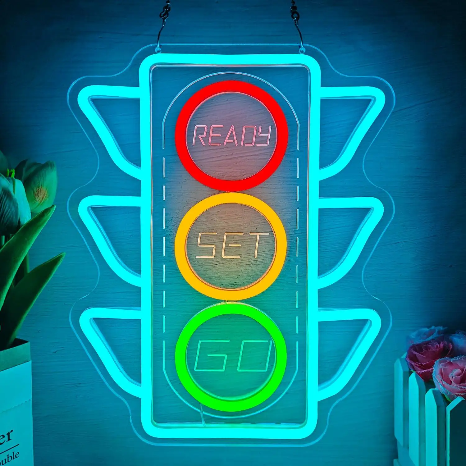 Traffic Light Racing Neon Sign USB Dimmable Led light For Car Garage Auto Shop Race Fan Bedroom Wall Decor Night Light Gifts