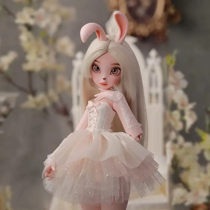 1/4 BJD Doll Kacey Upright And Floppy Ears Cute Bunny Pure Handicraft Art Ball Jointed Doll Toys Christmas Gift for Classmates