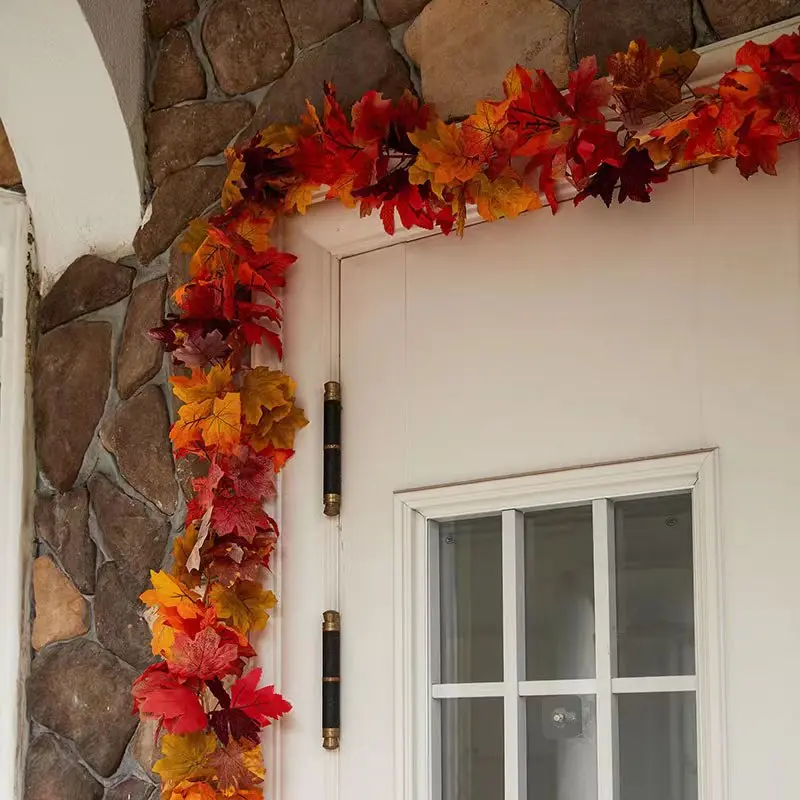 

Fall Maple Leaves Party Artificial Maple Leaf Autumn Garland Hanging Fall Vines Table Decor Front Door Thanksgiving Decorations