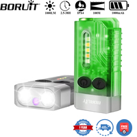 BORUiT V10 Keychain UV LED EDC Fluorescence Flashlight Type-C Rechargeable Work Light Torch with Magnet Buzzer Pocket Lantern