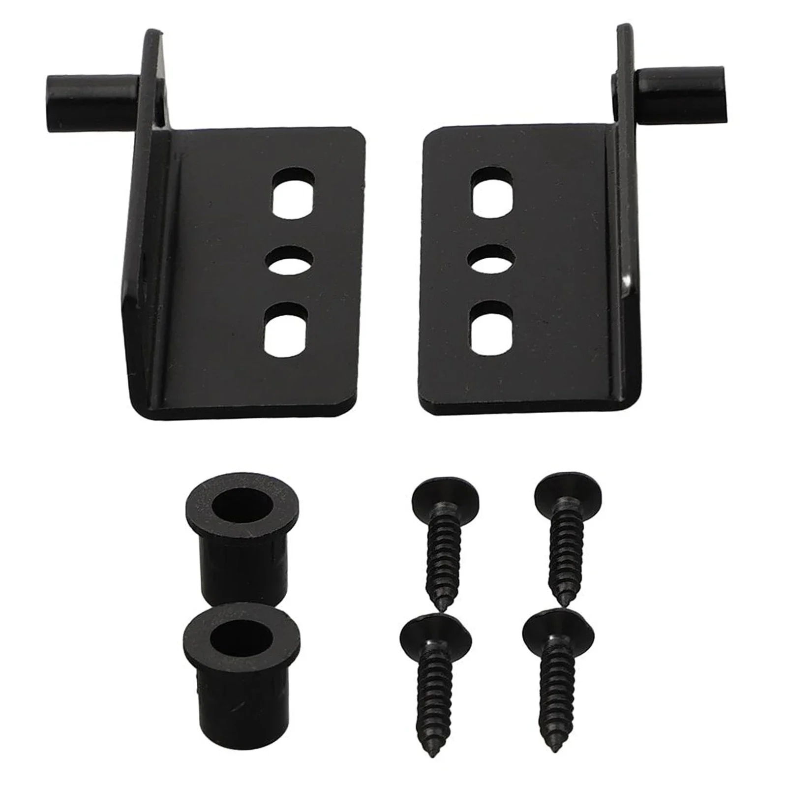 2Pcs Pivot Hinge Black Heavy Duty Concealed Shaft Door Hinge With Bushing For Wood Door Drawer Furniture Cabinet Wardrobe