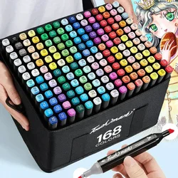 60/80/100/120/168 Colores Markers Brush Pens Set Painting Drawing Highlighter School Art Supplies for Artist Korean Stationery