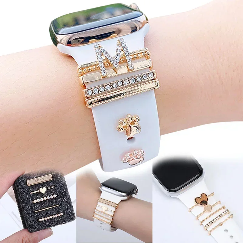 Diamond Decoration Ring For Apple watch band series 8 7 6 5 se 9 Ultra 2 Jewelry Charms for Samsung/Huawei 20mm 22mm watch strap