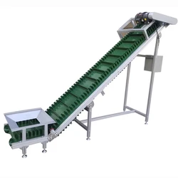 Customize New Green PVC belt with baffle Climbing food grade Incline Conveyor   Hopper