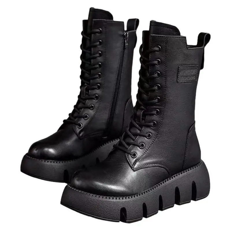 

Women's Motorcycle Boot Combat Boots For Women Thickened Warm Plush And Soft Motorcycle Boot Gift For Girlfriend Mother Wife