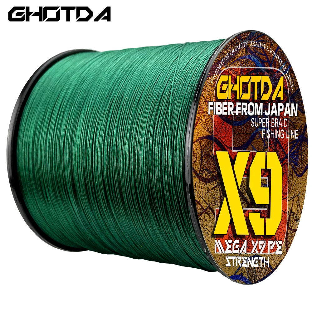 GHOTDA New Super Strong 12 Strands 9 Strands 100M Braided Fishing Line PE Saltwater Fishing Wire 20-120LB