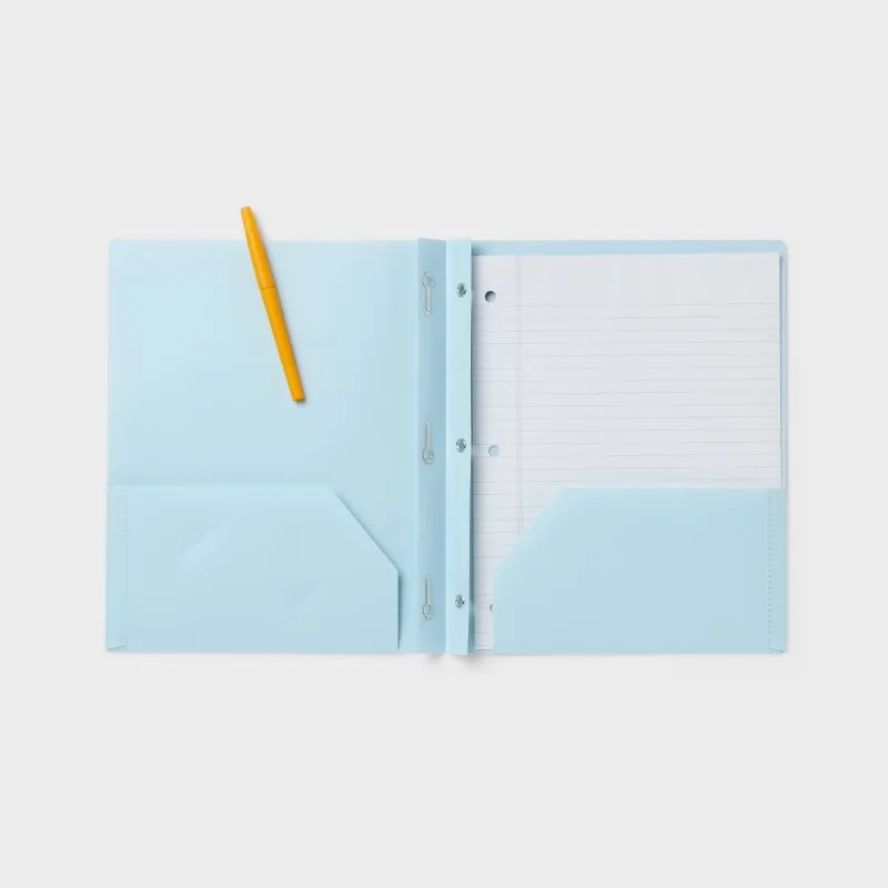 Poly Number 2 Pocket Plastic Folder with Prongs Pastel Purple view 3