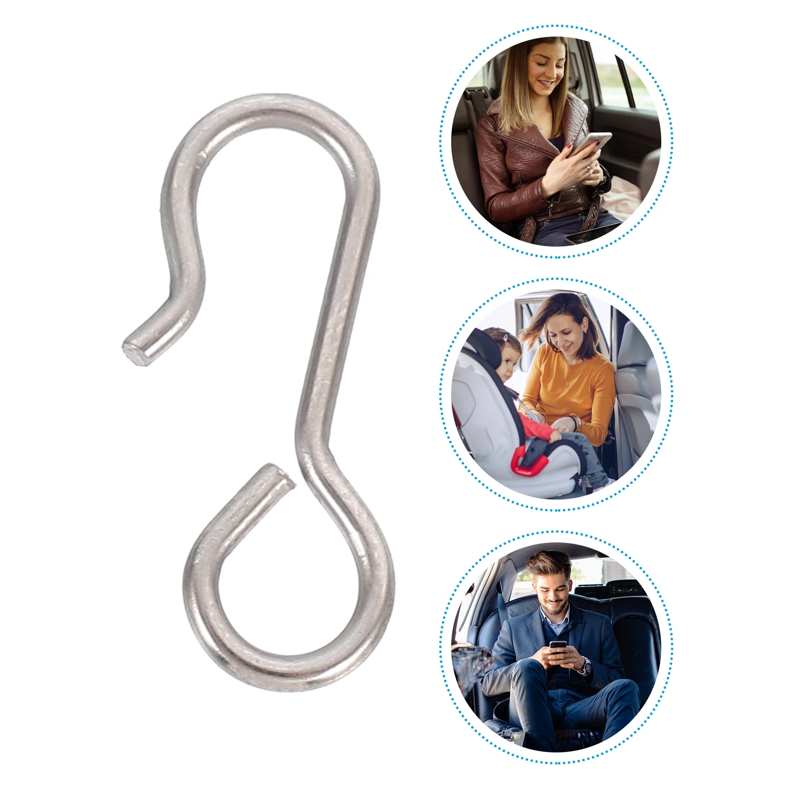 

100pcs Car Seat Cover Hooks 23mm Heavy Duty Metal S Hooks for Vehicle Seat Cushion Fix Accessories Silver Color