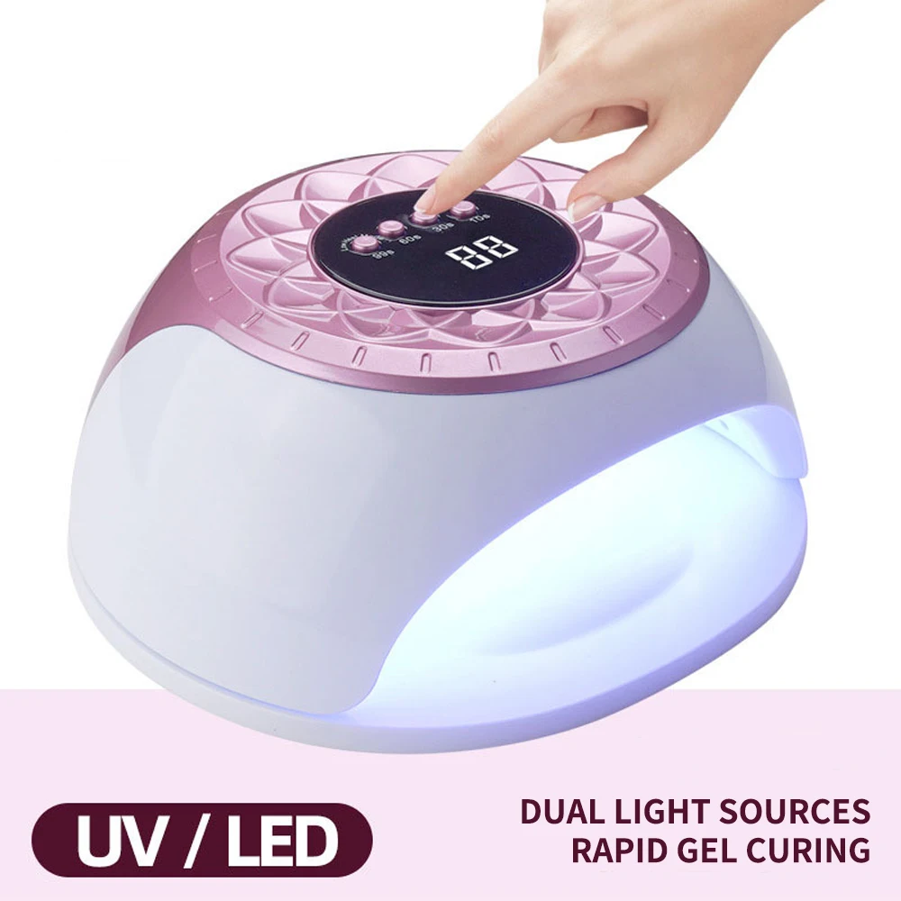

268W Uv Led Nail Drying Lamp Professional Uv Nail Art Dryer Light for Gel Nails 57 Beads Fast Curing Uv Gel Polish Lamp