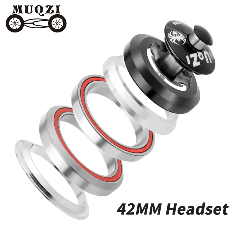 MUQZI 42mm Headset MTB Road Bike Double Bearing Headset Semi-Integrated Headset For 1 1/8 Threadless 28.6mm Straight Fork