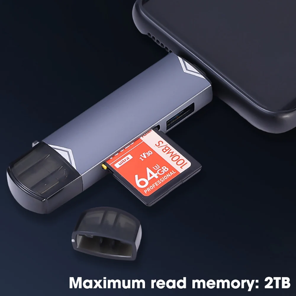 OTG Typ C SD TF Kartenleser 6 in 1 USB 3.0 Micro USB Flash Drive Adapter 5 Gbit/s Hochgeschwindigkeitsübertragung Multifunktionaler Kartenleser – Detail 5