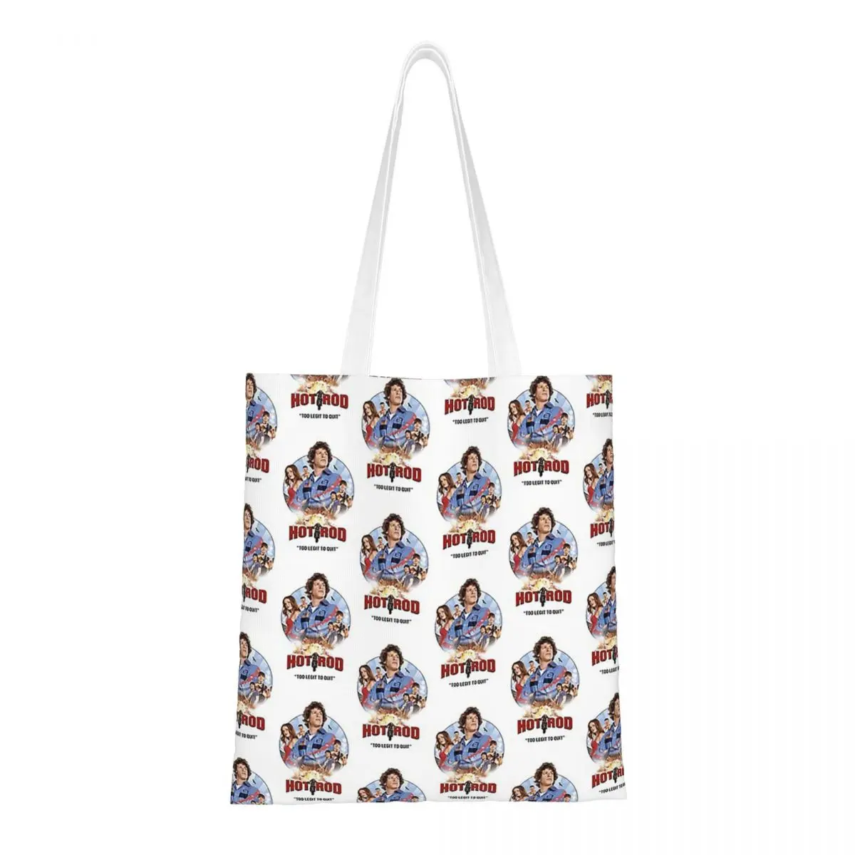 

Hot Rod Movie Andy Samberg Shopping Bags Women Canvas The Tote Bag Reusable Women Shoulder Tote Travel Handbag