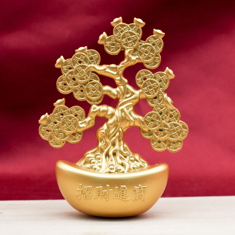 Golden Ingot Money Tree Ornament for Attracting Wealth and Fortune