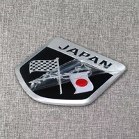 Emblema de escudo de bandera japonesa de Japón, insignia de Metal 3D, carrocería trasera de coche, ventana de camión, pegatina para carrocería de motocicleta, decoración de accesorios para automóvil
