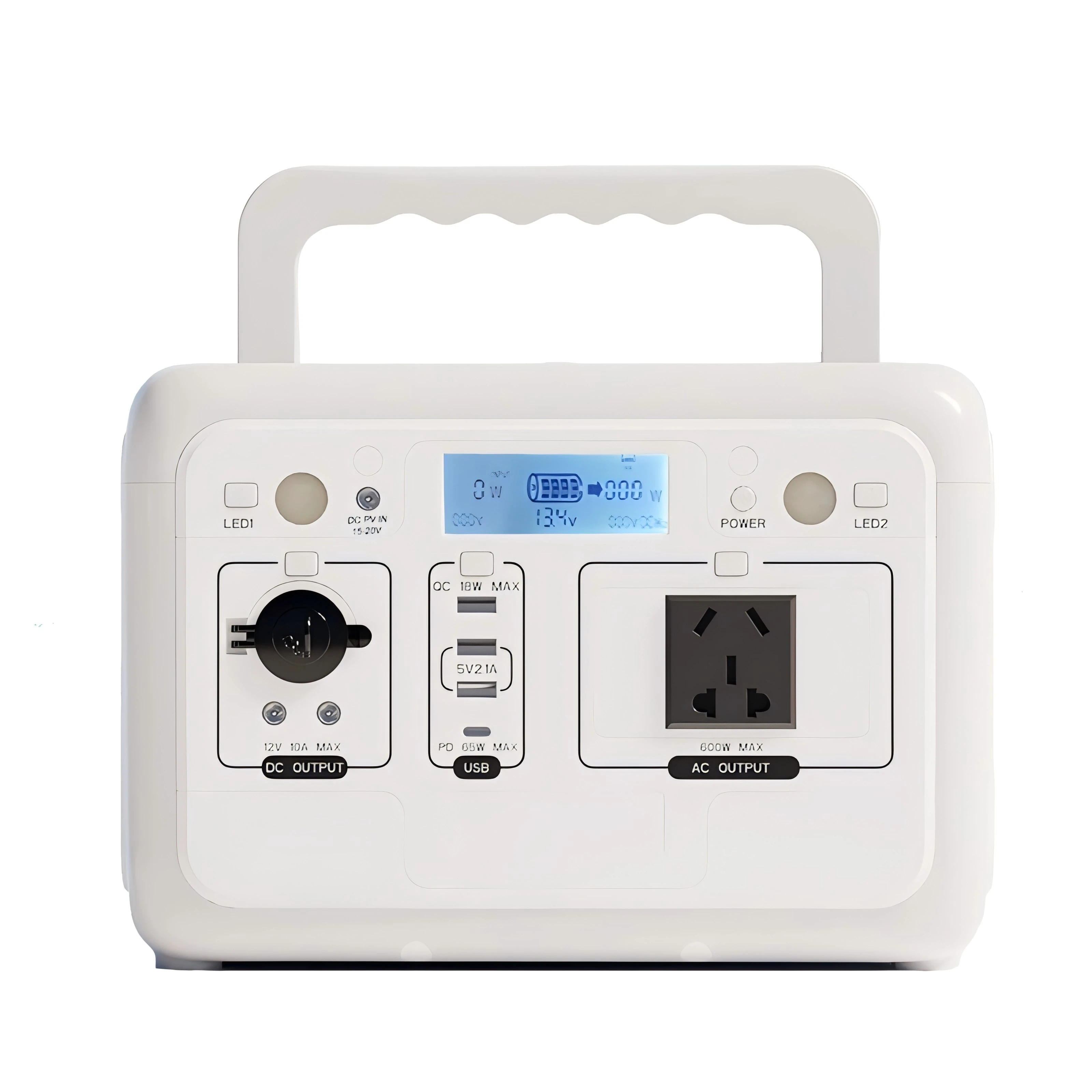 Gaiaray 500W Przenośna Zasilarka 460.8WH LiFePO4 UPS Czysta Sinusoida MPPT Generator Solarny Wyjścia AC 220V DC Zasilacz Off-Grid Power Bank do Domu Kempingu Podróży Kampera Wędkarstwa Wbudowany — 2