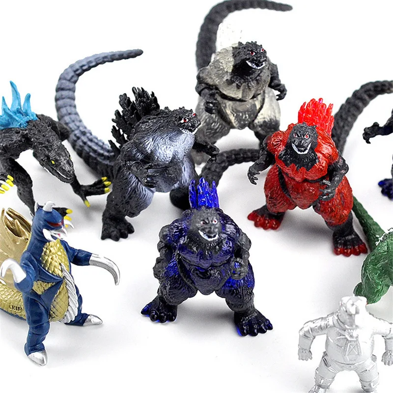 10 Pcs/Lot Godzilla 6cm Figure Mini Dinosaur Ornaments Toy Gojira King Of Monster Mecha Godzilla Model