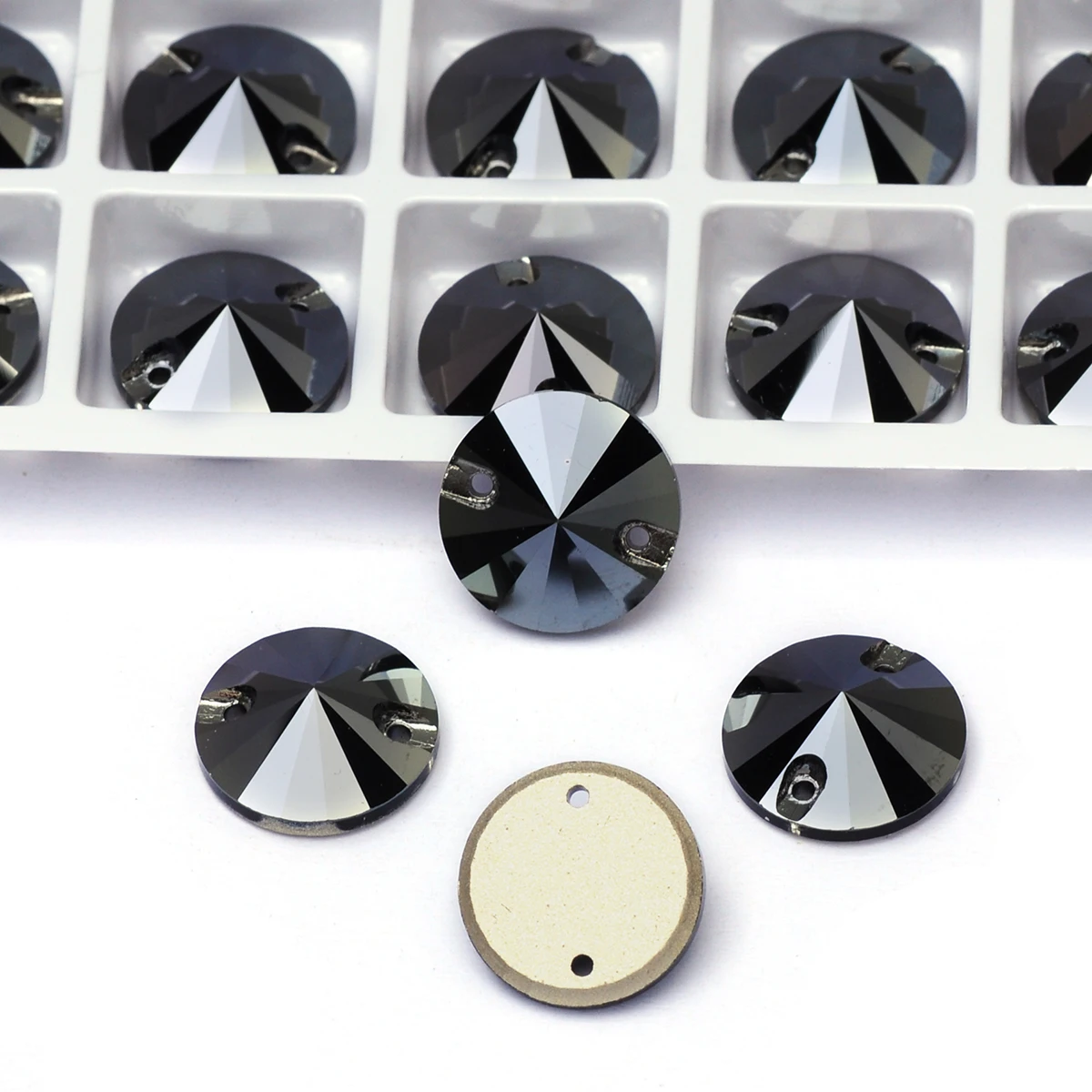 Pubrilex Rivoli Aufnähbare Strasssteine Großhandel Mehrfarbig DIY Handwerk Nähen Strass Flache Rückseite Nadelarbeit Glaskristall für Kleidung – Detail 21