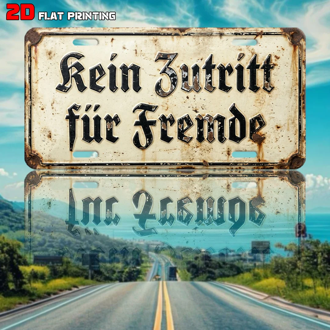 2D Flat Retro German‑Style Aluminum Wall Sign 12