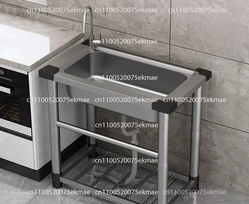 Multifunctional Freestanding 304 Stainless Steel Sink with Stand and Faucet for Kitchen, Garage, Laundry and Basement