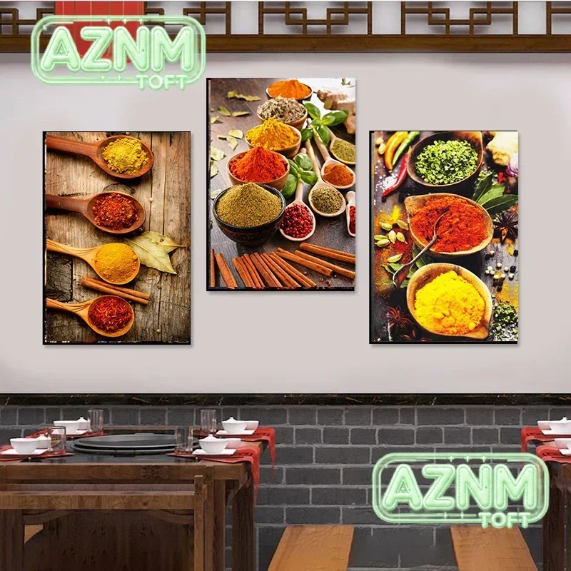 Kitchen Wall Art Pictures Spice Herb Cooker Posters and Prints Canvas Painting Nordic Home Decor for Restaurant Dining Room
